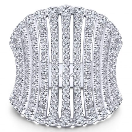 Gabriel & Co. 14k White Gold 1.29ctw Diamond Bodice Ring