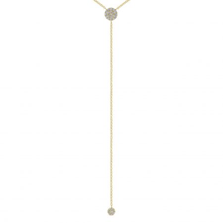 Gabriel & Co. 14k Yellow Gold 0.24ctw Diamond "Y" Knot Necklace