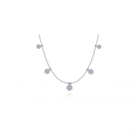 Gabriel & Co. 14k White Gold 0.50ctw Diamond Circle Cluster Choker Necklace