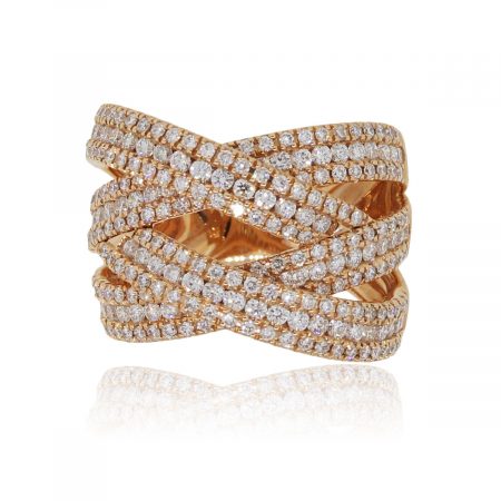 18k Rose Gold 2.47ctw Diamond Criss Cross Band
