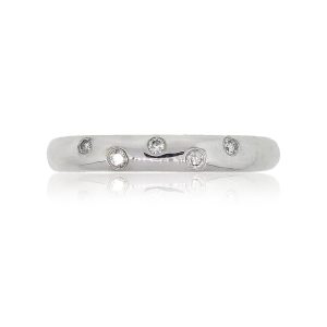 10k White Gold 0.10ctw Diamond Sprinkle Stackable Band