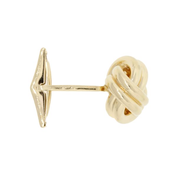 14k Yellow Gold Heavy Knot Mens Cufflinks