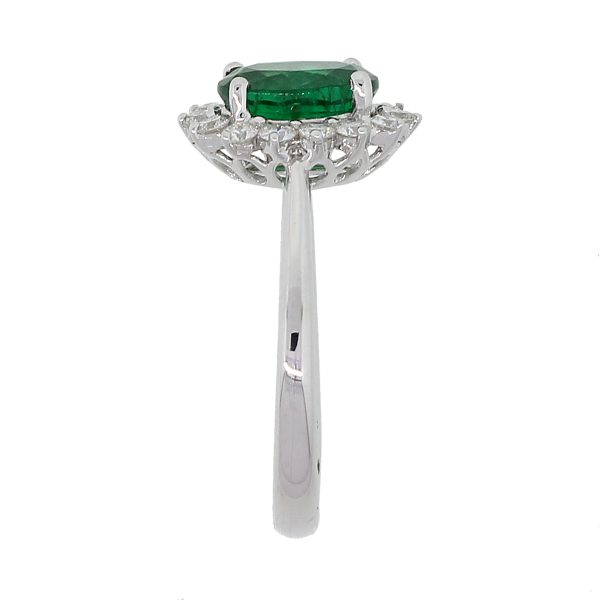 white gold diamond emerald ring