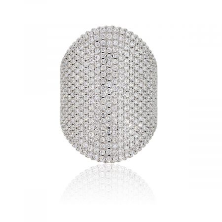 14k White Gold 2.79ctw Diamond Pave Wide Ring