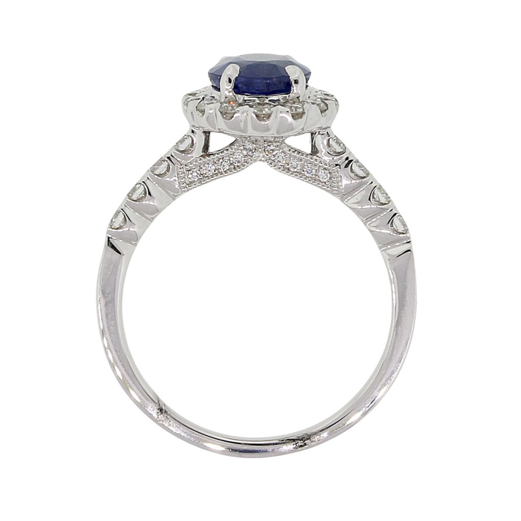 oval shape sapphire diamond ring