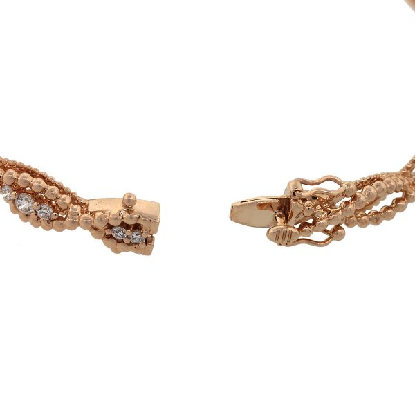 14k Rose Gold 0.95ctw Diamond Crossover Bangle