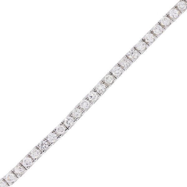 14k White Gold 7.69ctw Round Brilliant Diamond Tennis Bracelet