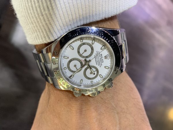 stainless steel white dial Rolex Daytona