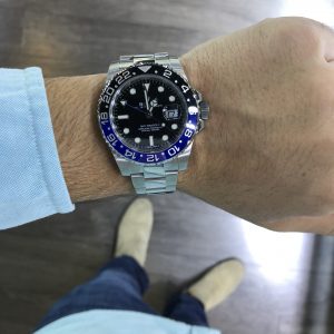 aquaman Rolex GMT Master II 116710 Black & Blue Batman Mens Watch