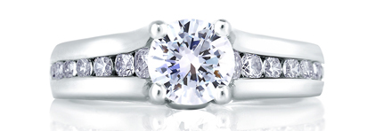 channel setting engagement ring