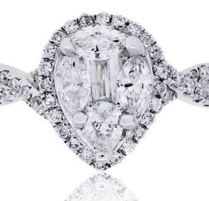 pear shaped vintage diamond engagement ring
