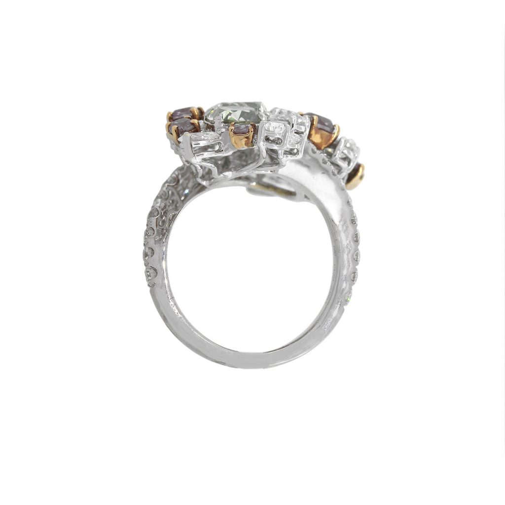 18k White Gold 6.92ctw HRD & GIA Diamond Cocktail Ring