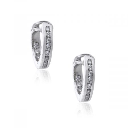 Tiffany & Co. Platinum 0.50ctw Round Diamond Hoops