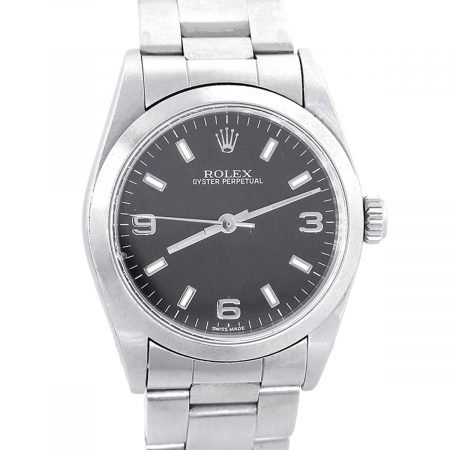 Rolex 77080 Oyster Perpetual Stainless Steel Black Dial Watch