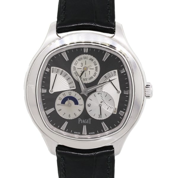 Piaget G0833018 Emperador Perpetual Calendar 18k White Gold on Leather Watch