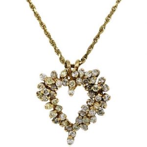 heart shape gold necklace