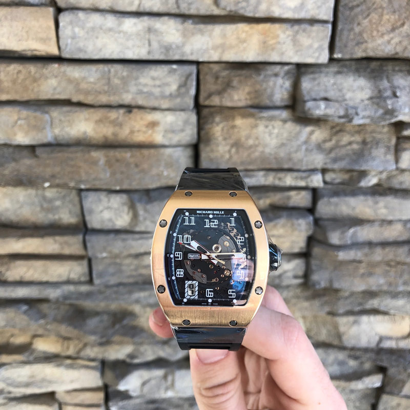 Richard Mille RM 005 Review 18k Rose Gold Tonneau Case Raymond