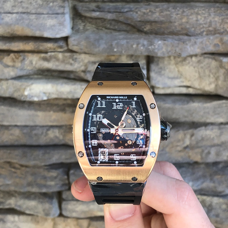 Richard Mille RM 005 Review 18k Rose Gold Tonneau Case Raymond