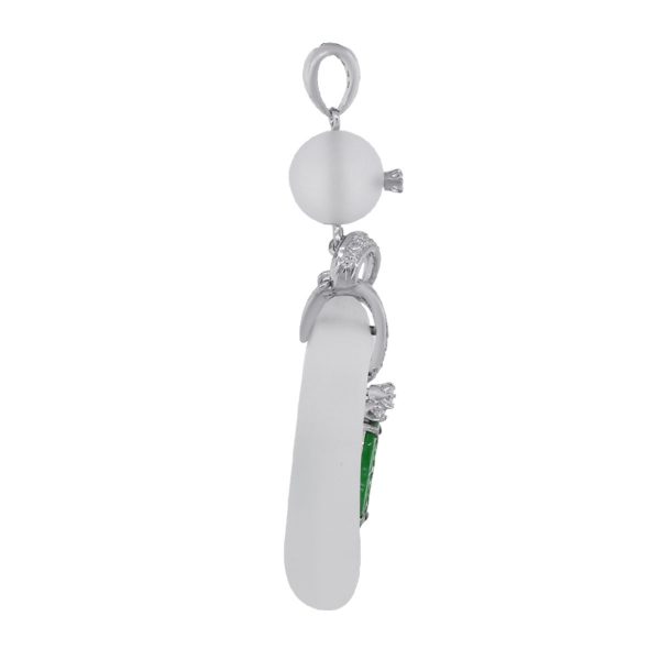 White Gold Jade Gemstone Earrings