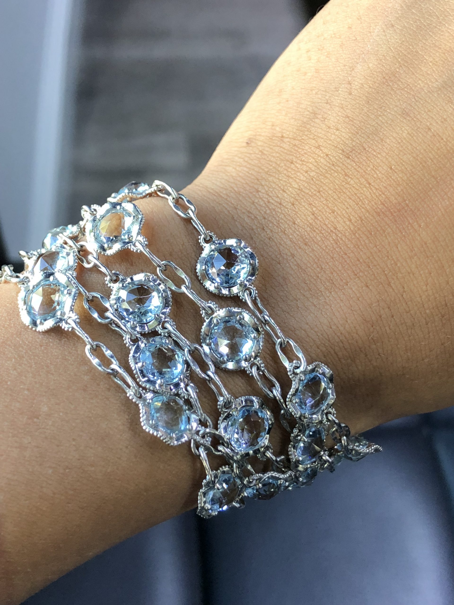 wedding jewelry bracelet Tacori Island Rains Sky Blue Topaz Cascading Gem