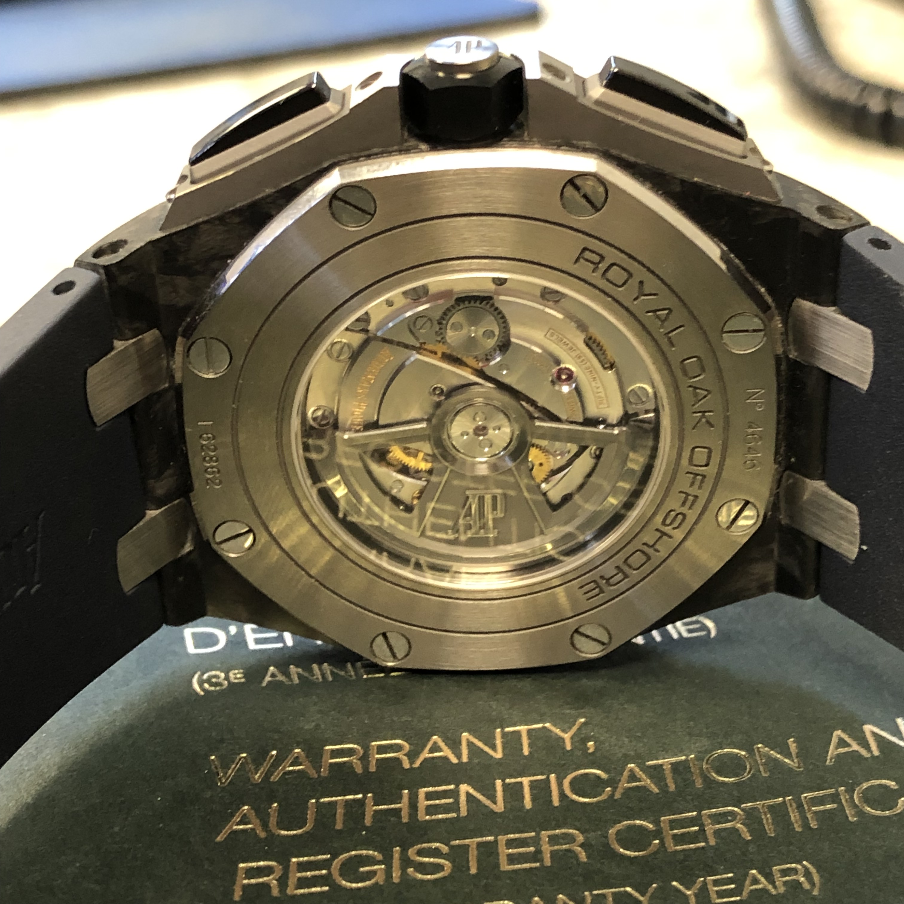 Royal Oak Offshore forged carbon Audemars Piguet skeleton back