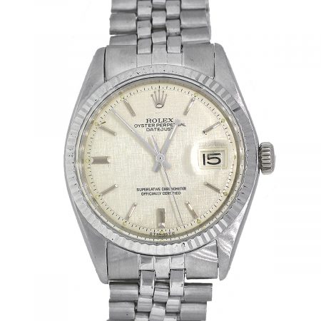 Rolex 1501 Datejust Stainless Steel Silver Textured Dial Watch