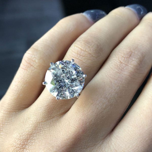 14k White Gold 10.04ct EGL Certified Diamond Engagement Ring