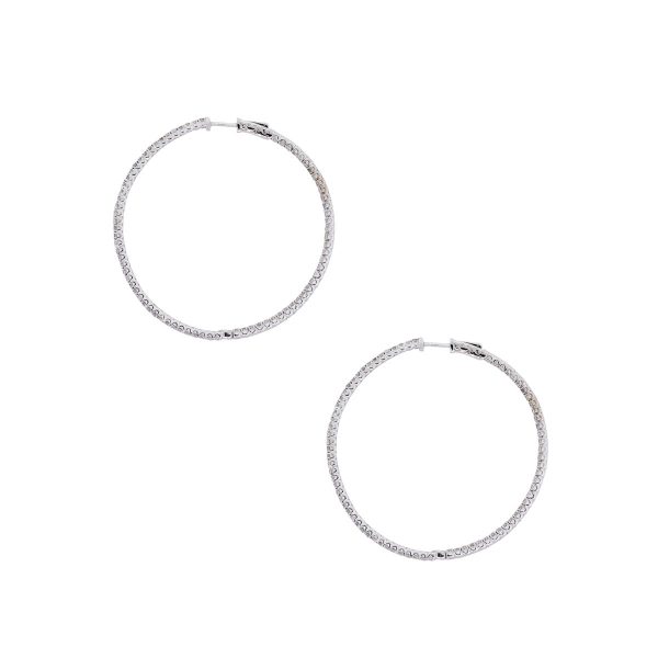 thin diamond hoop earrings