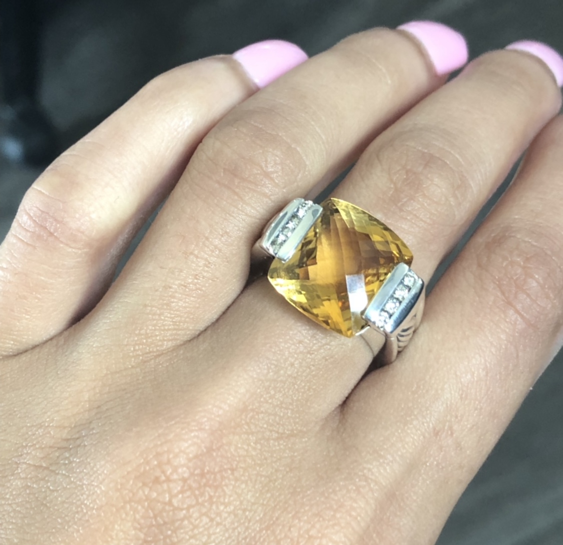 spring wedding ring yellow diamond