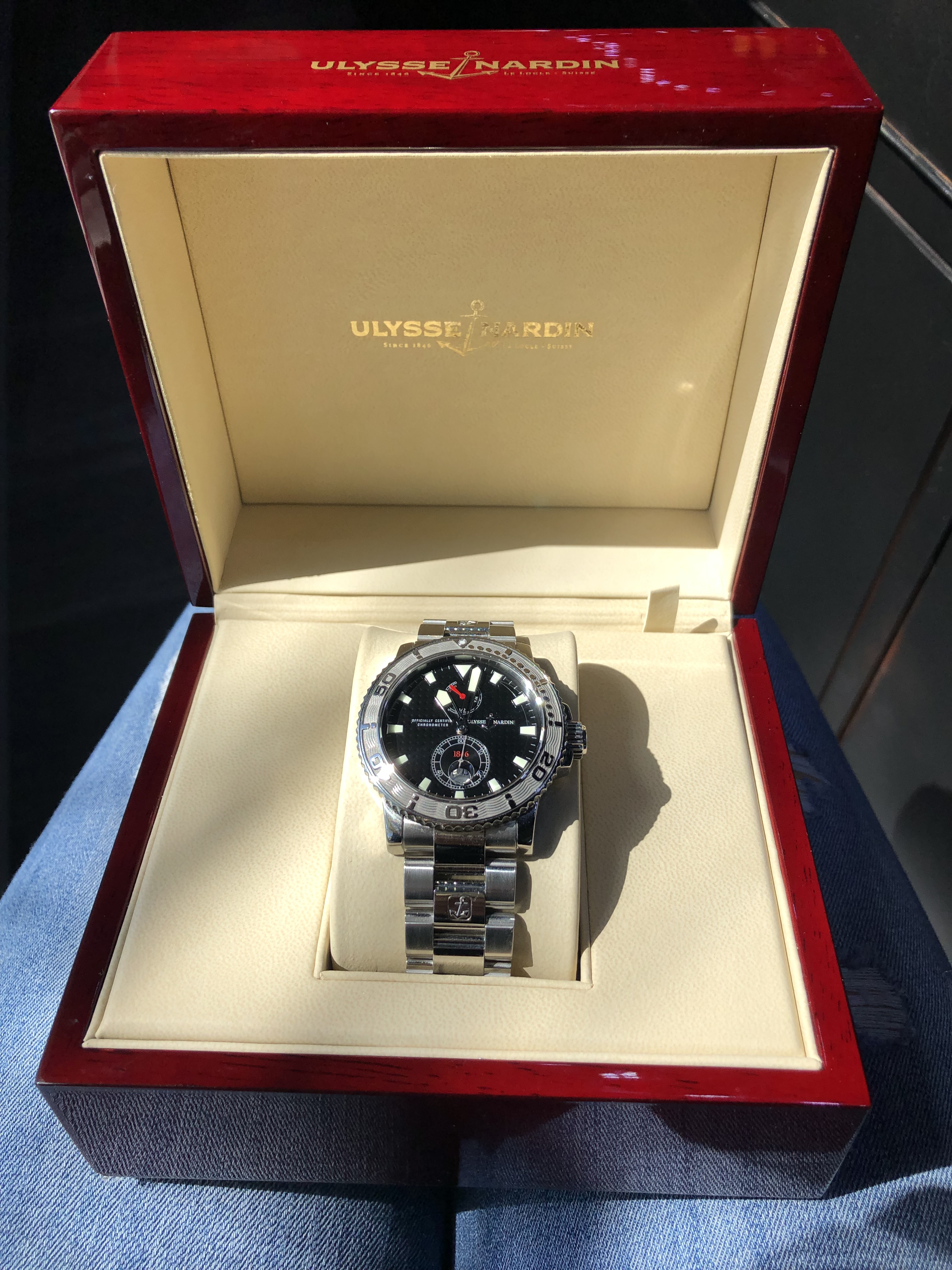 nardin ulysse marine chronometer watch in box