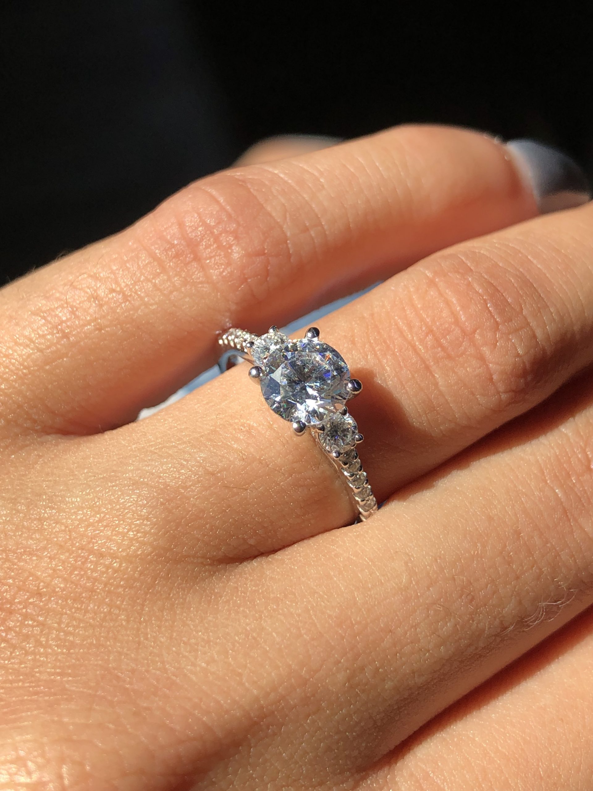 three diamond engagement ring gabriel & co