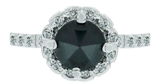 beautiful Black diamond engagement ring
