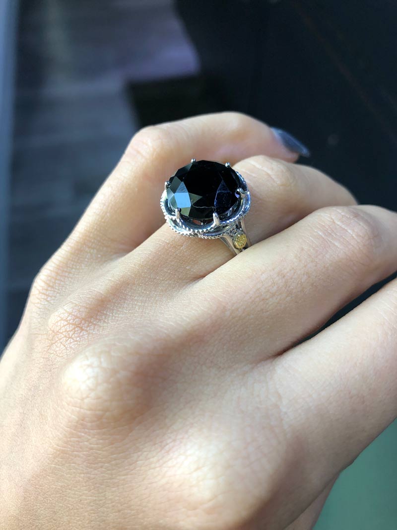 black stone engagement ring meaning