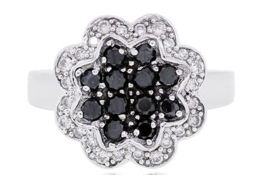 unique black stone engagement ring