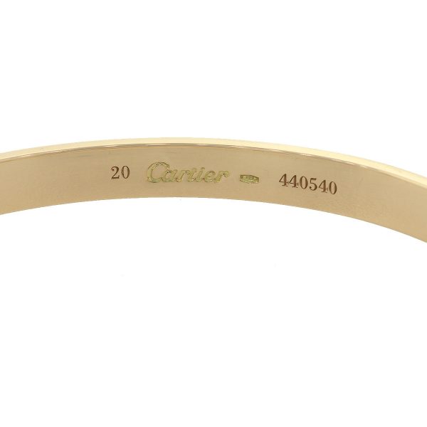 Cartier 18k Yellow Gold Size 20 Love Bangle Bracelet