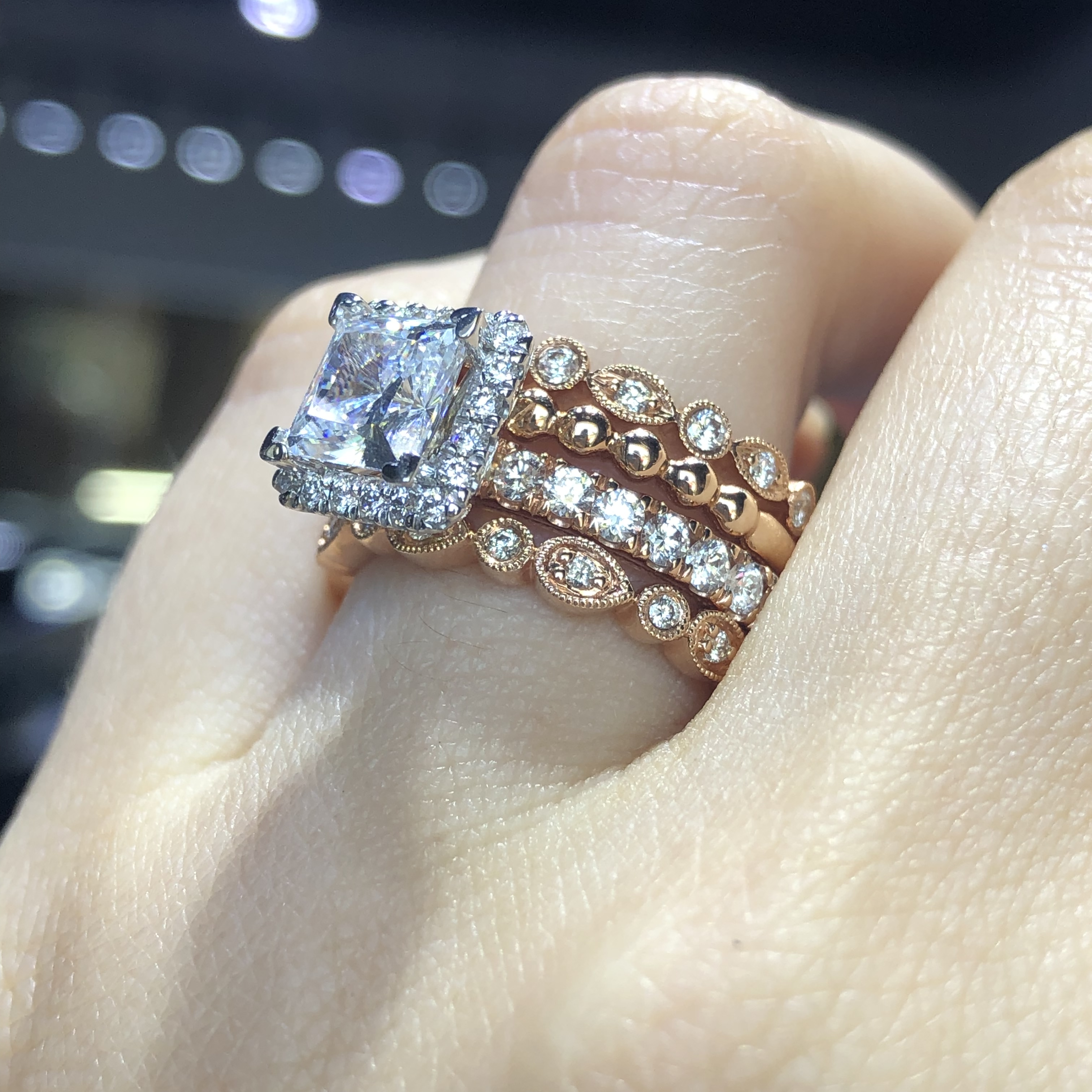 Ring stack styles for wedding and engagement rings