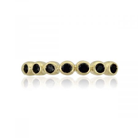 Lagos Caviar 18k Yellow Gold Black Sapphire Stackable Ladies Band