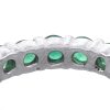 Platinum 4ctw Round Emerald Eternity Ladies Band Ring