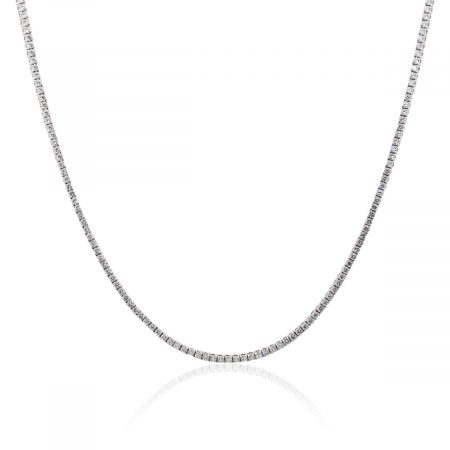 14k White Gold 9ctw Diamond 20" Tennis Necklace