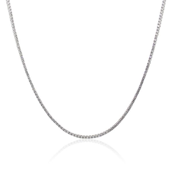 14k White Gold 9ctw Diamond 20" Tennis Necklace
