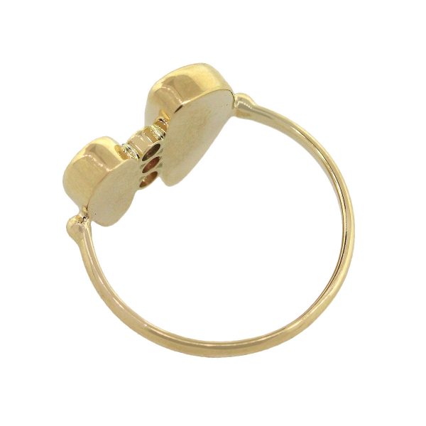14k Yellow Gold 0.09ctw Bezel Set Diamond Opal Ring