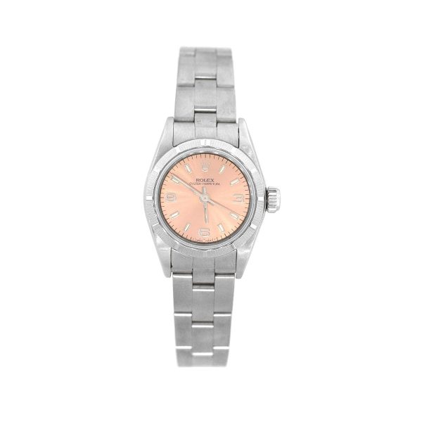 Rolex 67230 Oyster perpetual Stainless Steel Salmon Dial Ladies Watch