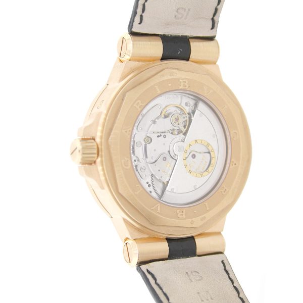 Bulgari Diagono 18k Rose Gold Black Chronograph Dial Watch