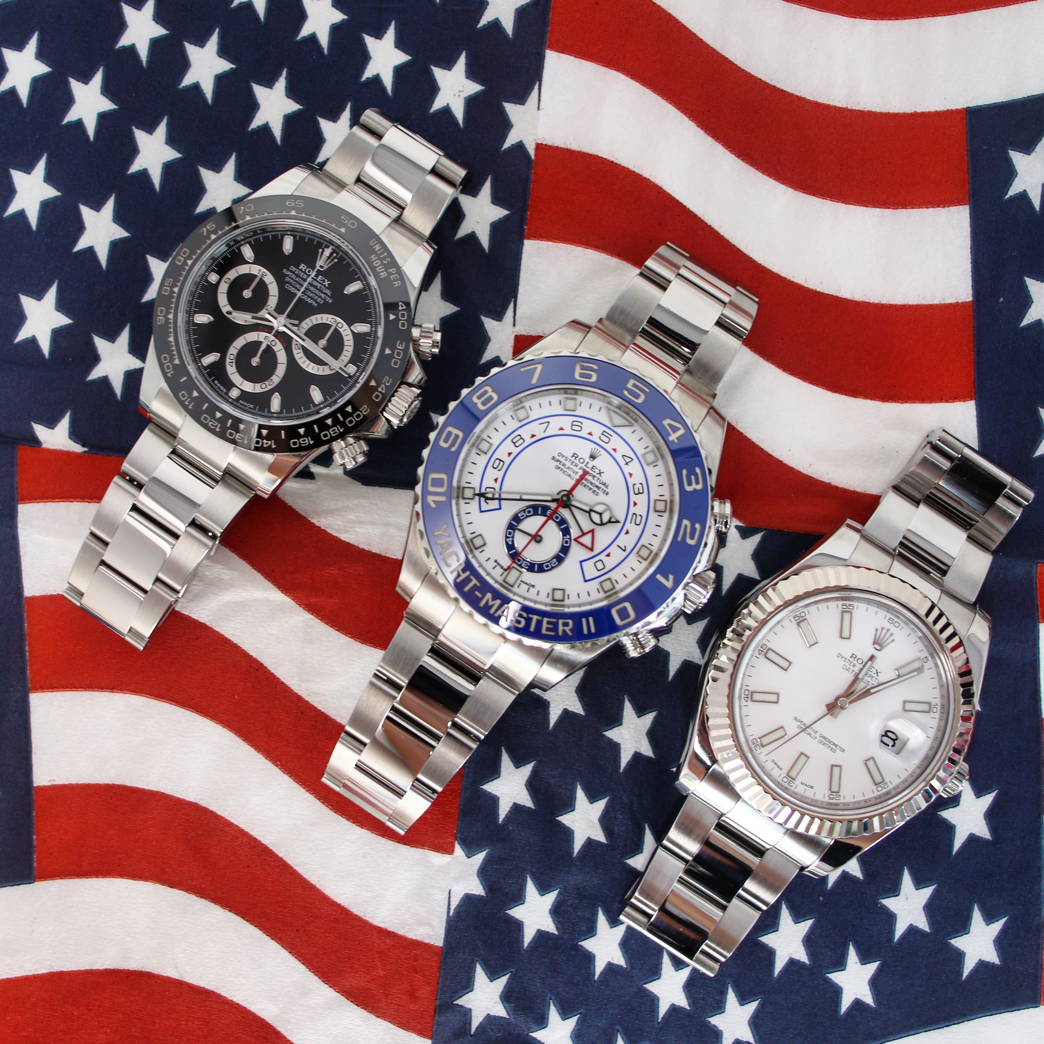 rolex straps options for three pictured watches Yachtmaster II daytona and datejust
