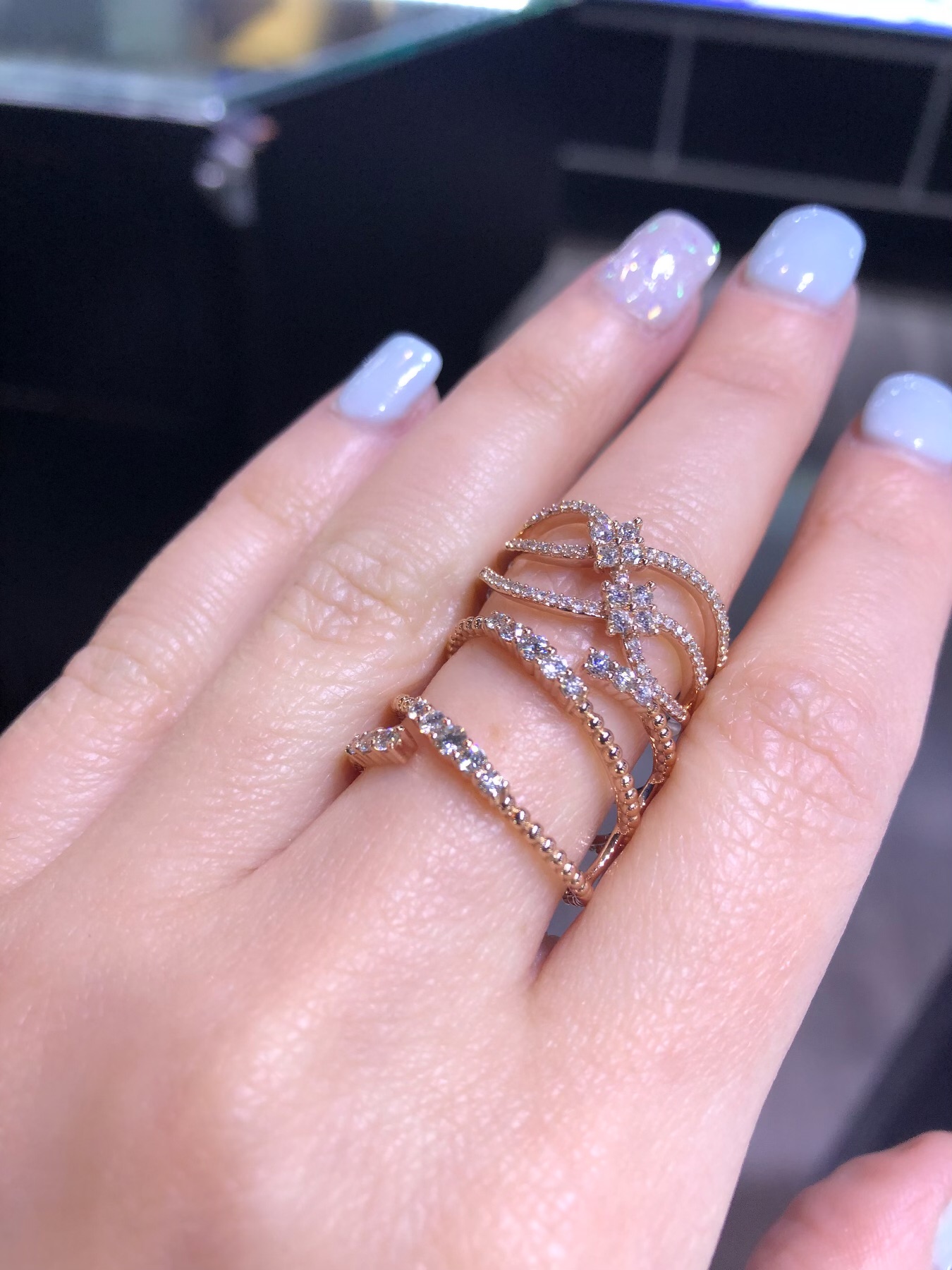 wedding ring stacks diamond