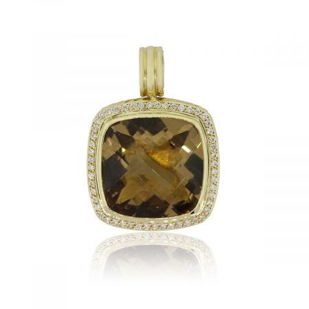David Yurman 18k Yellow Gold Diamond and large Citrine Pendant