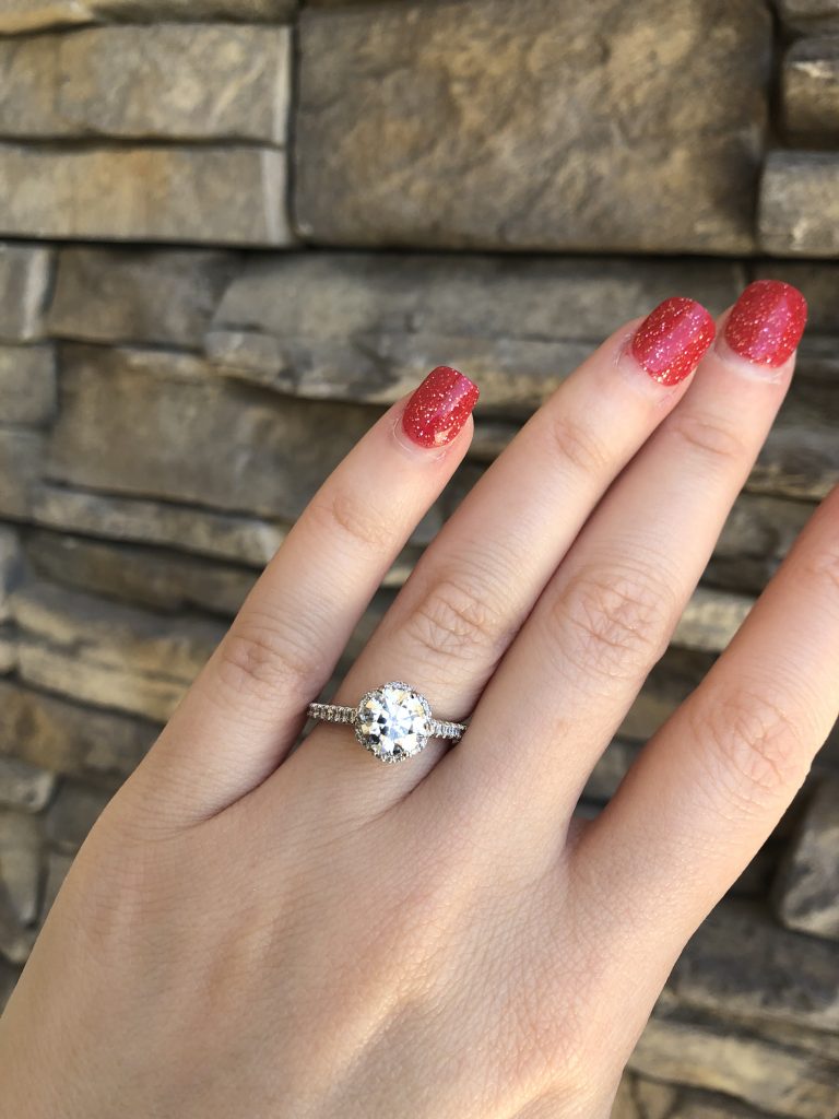 round halo engagement ring