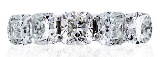 cushion cut diamond eternity ring