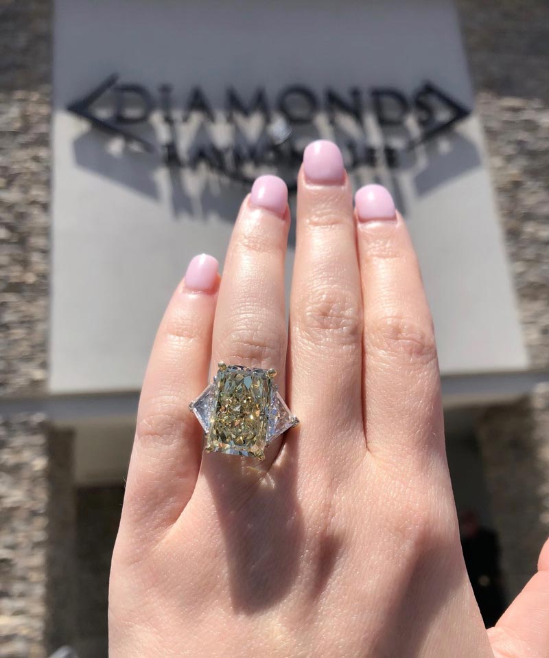 Tri-Color Gold, Pink, White and Yellow Diamond Ring