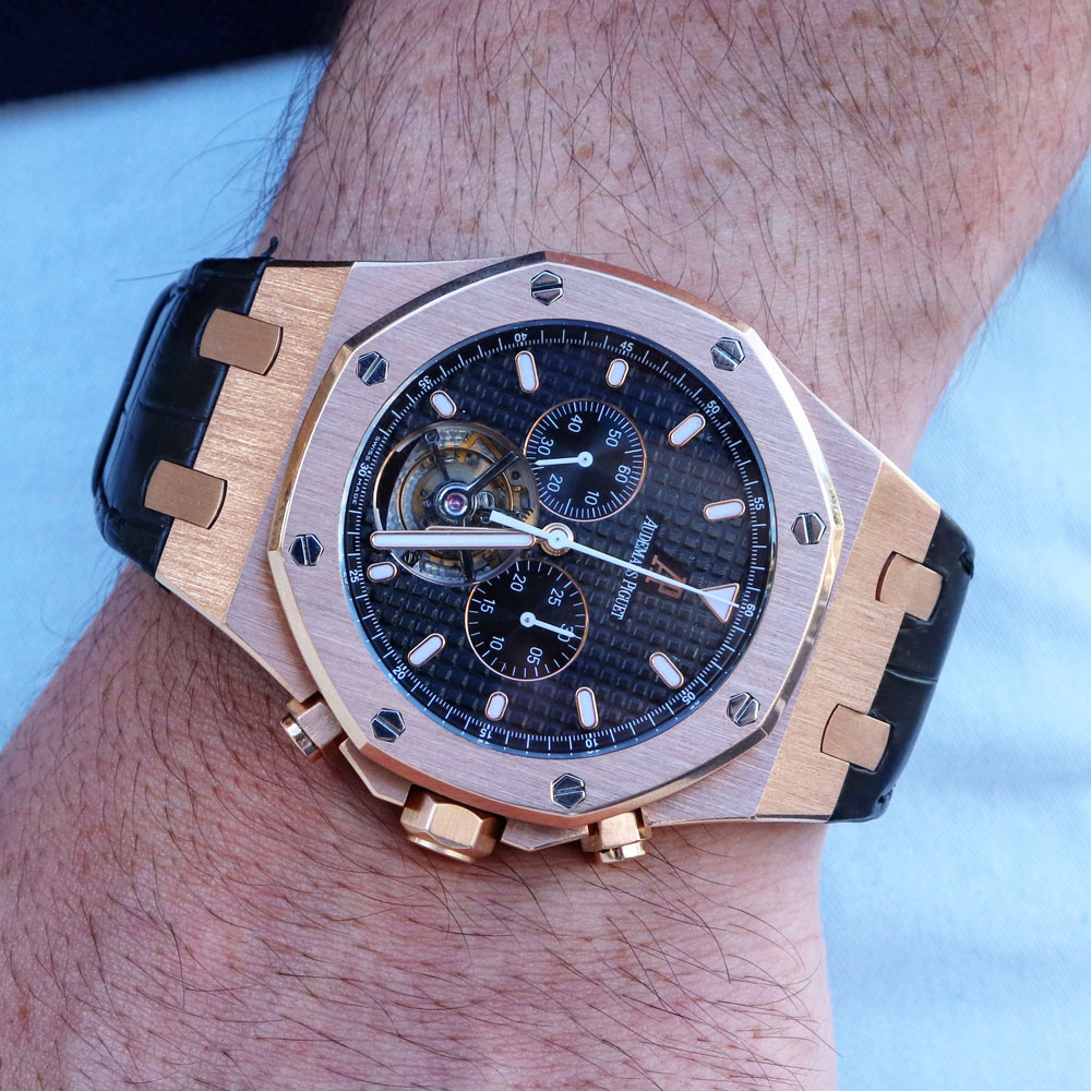 Hot Review Audemars Piguet Royal Oak Tourbillon in 18k Rose Gold